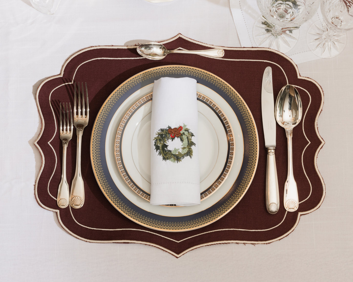 servilleta corona navideña