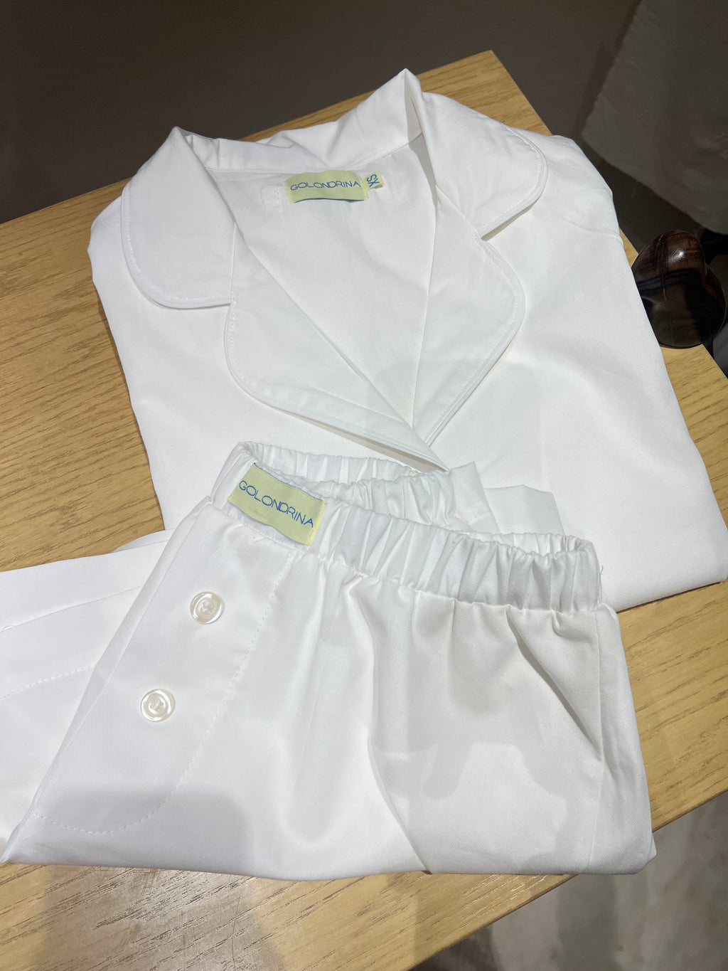 Shorts and Short Sleeve Set White