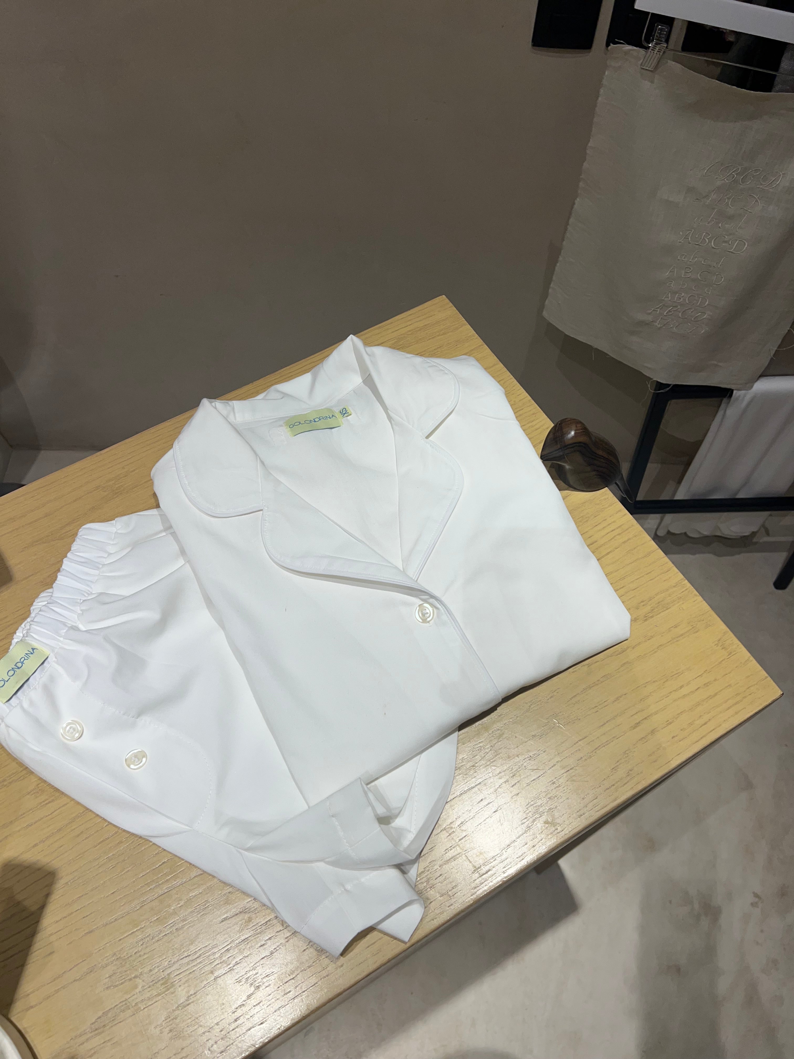 Shorts and Short Sleeve Set White