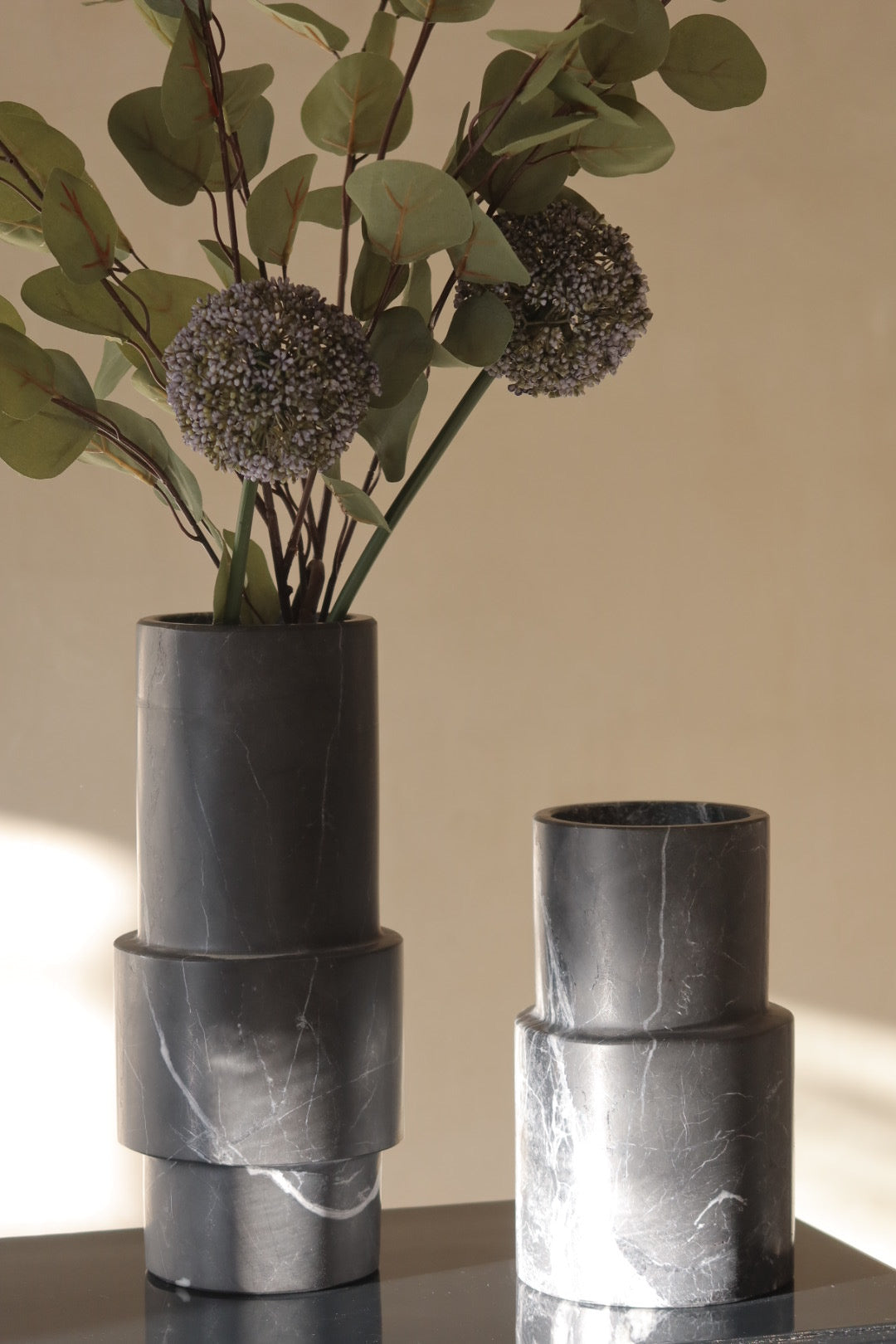 Set de 2 jarrones Marmol NEGRO