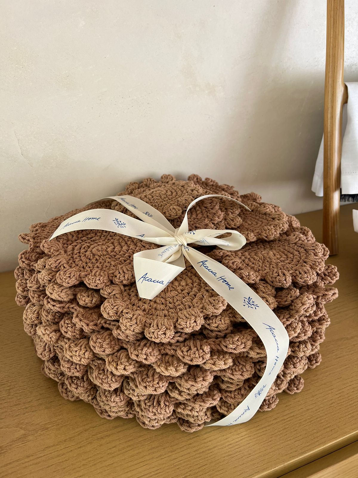 Set de individual y Porta vaso Macramé