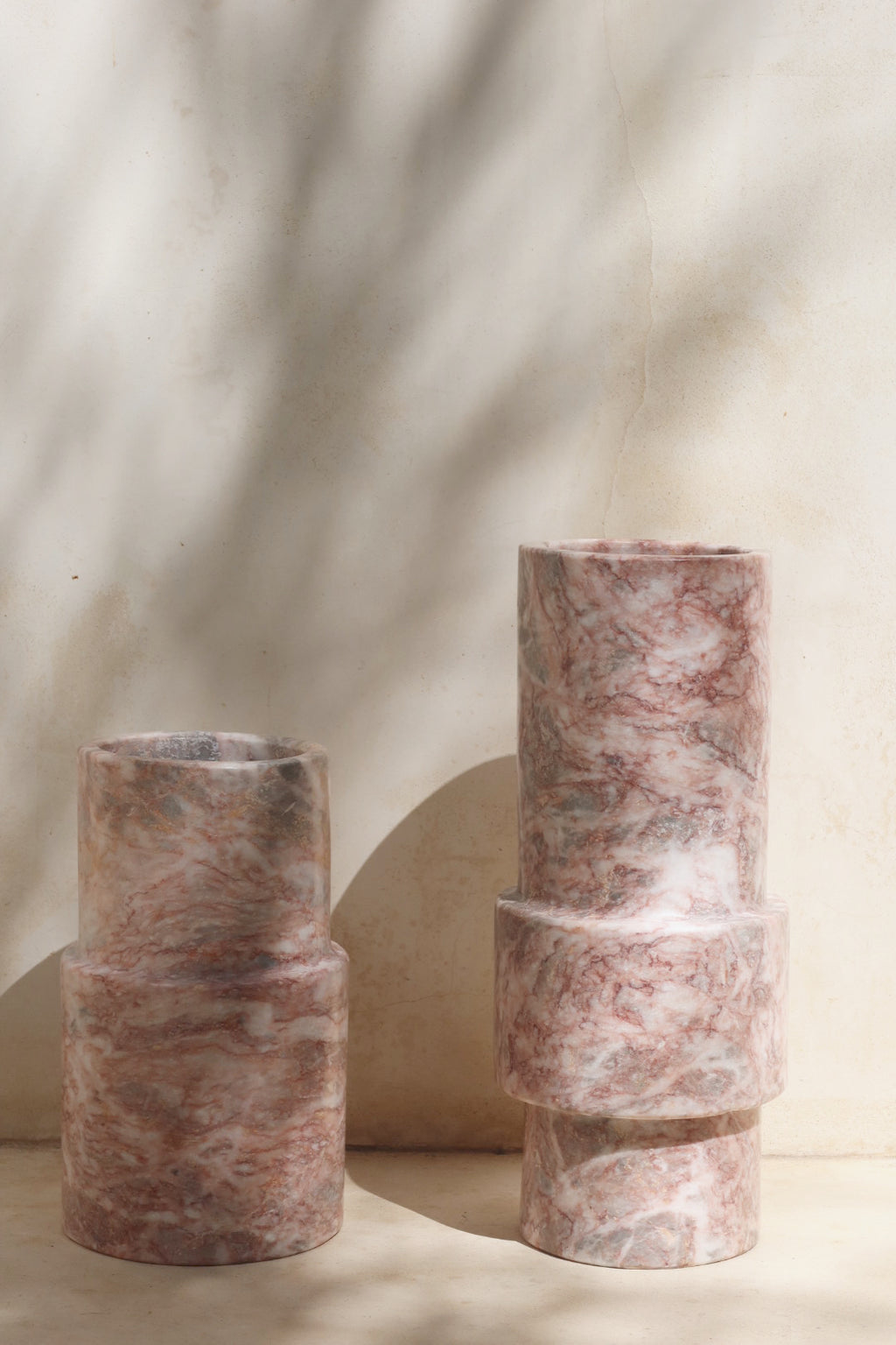 Florero marmol rosado XL