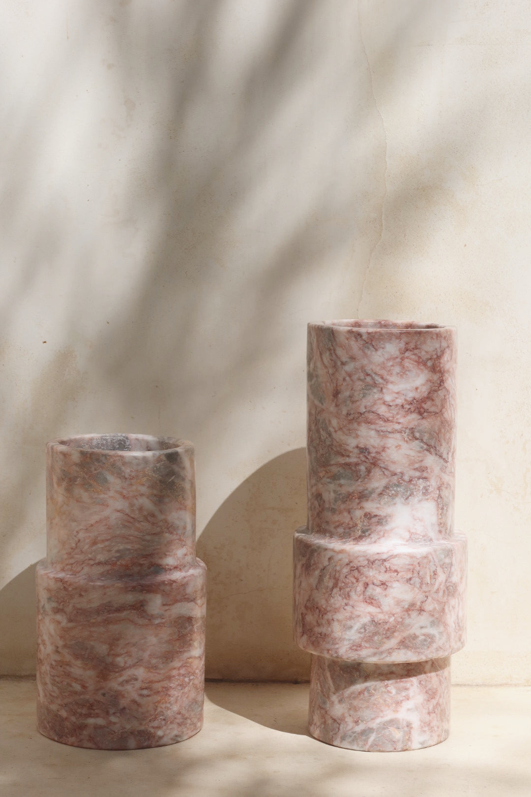 Florero marmol rosado XL