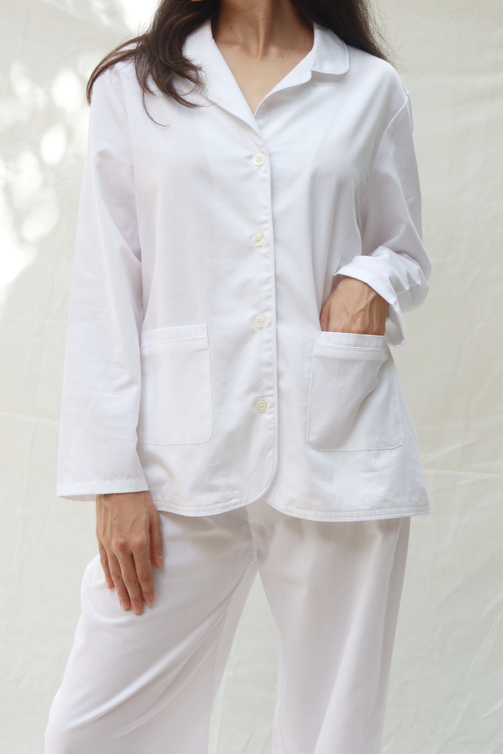 Pants and Long Sleeve Set white