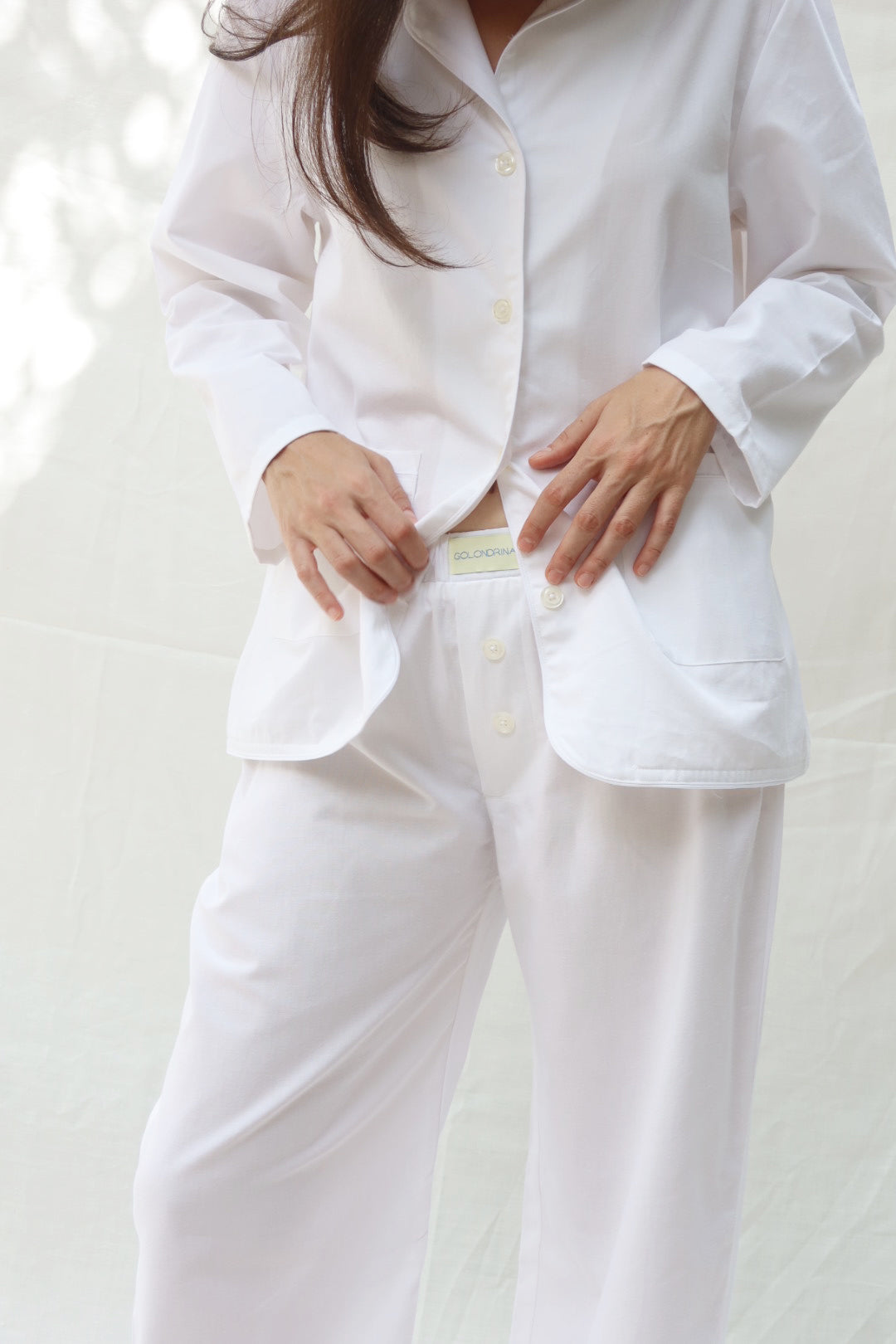 Pants and Long Sleeve Set white
