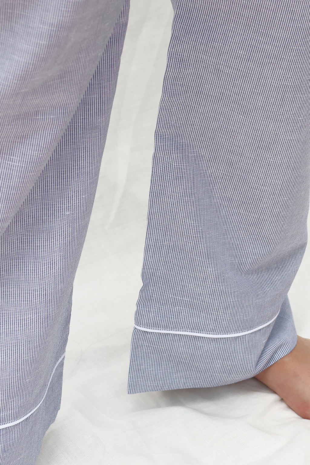 Pants and Long Sleeve Set Stripes Blue and White