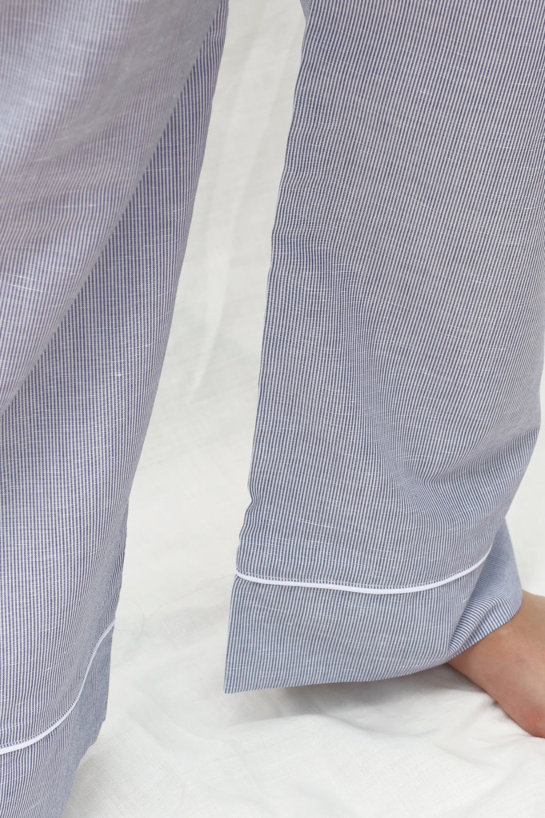 Pants and Long Sleeve Set Stripes Blue and White