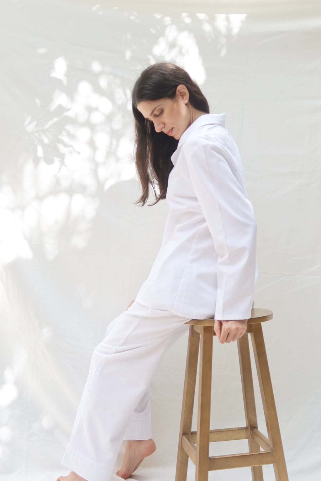 Pants and Long Sleeve Set white