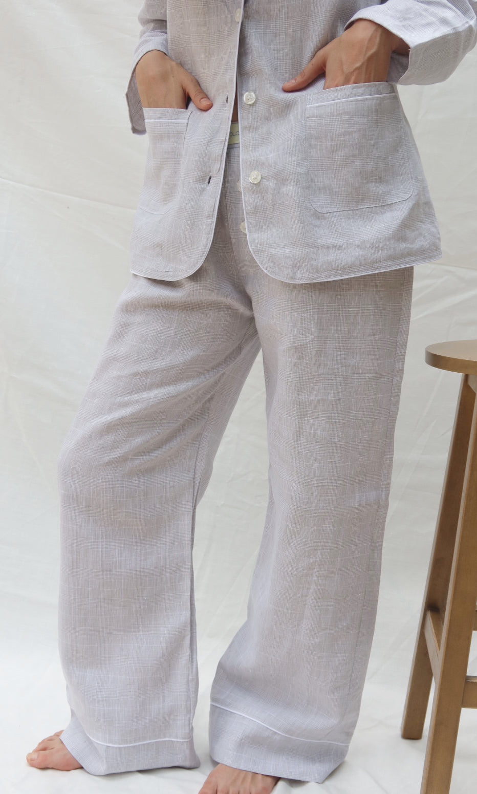 Pants and Long Sleeve Grey checks