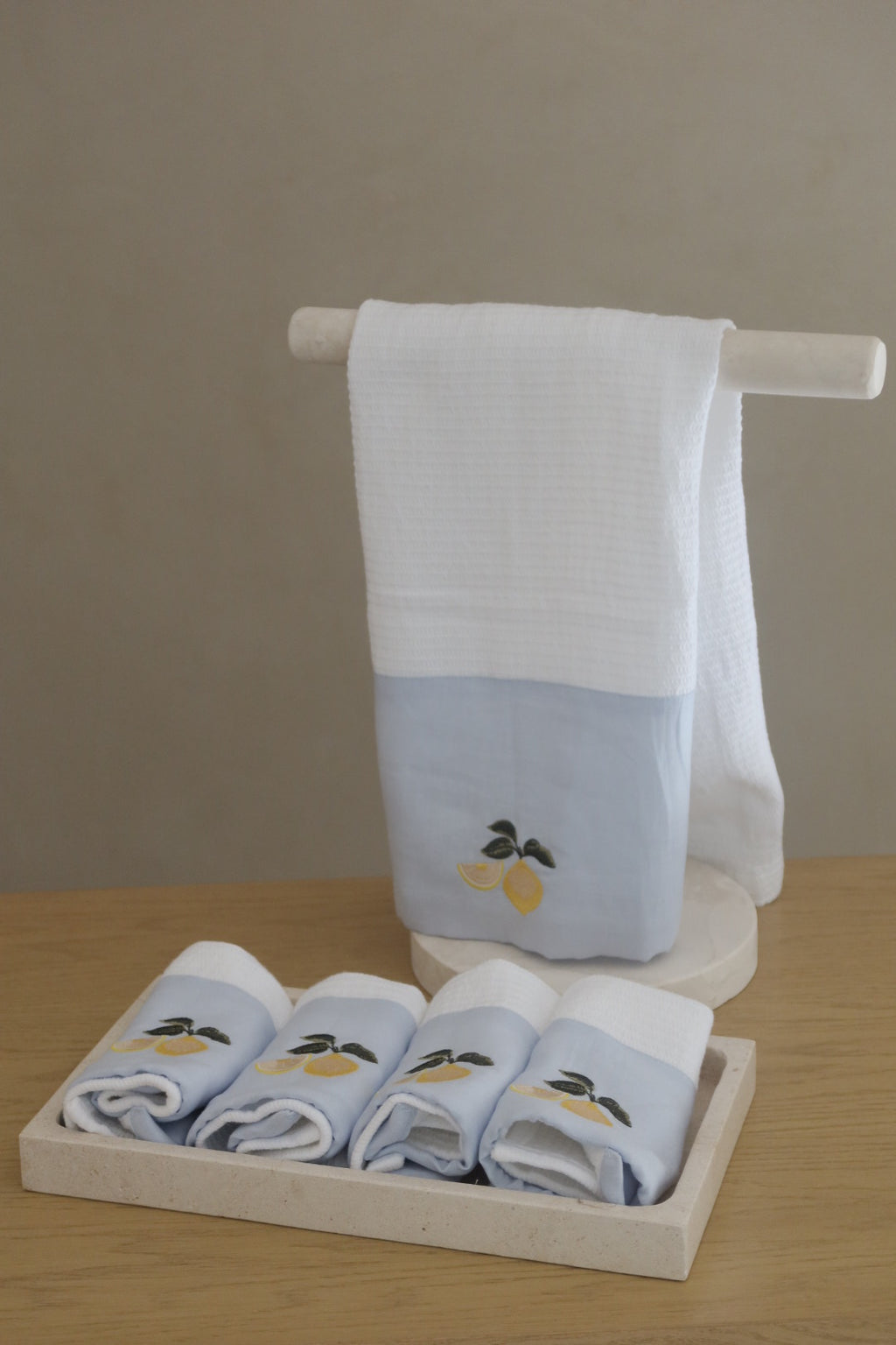 Toalla grande lino con bambú personalizada
