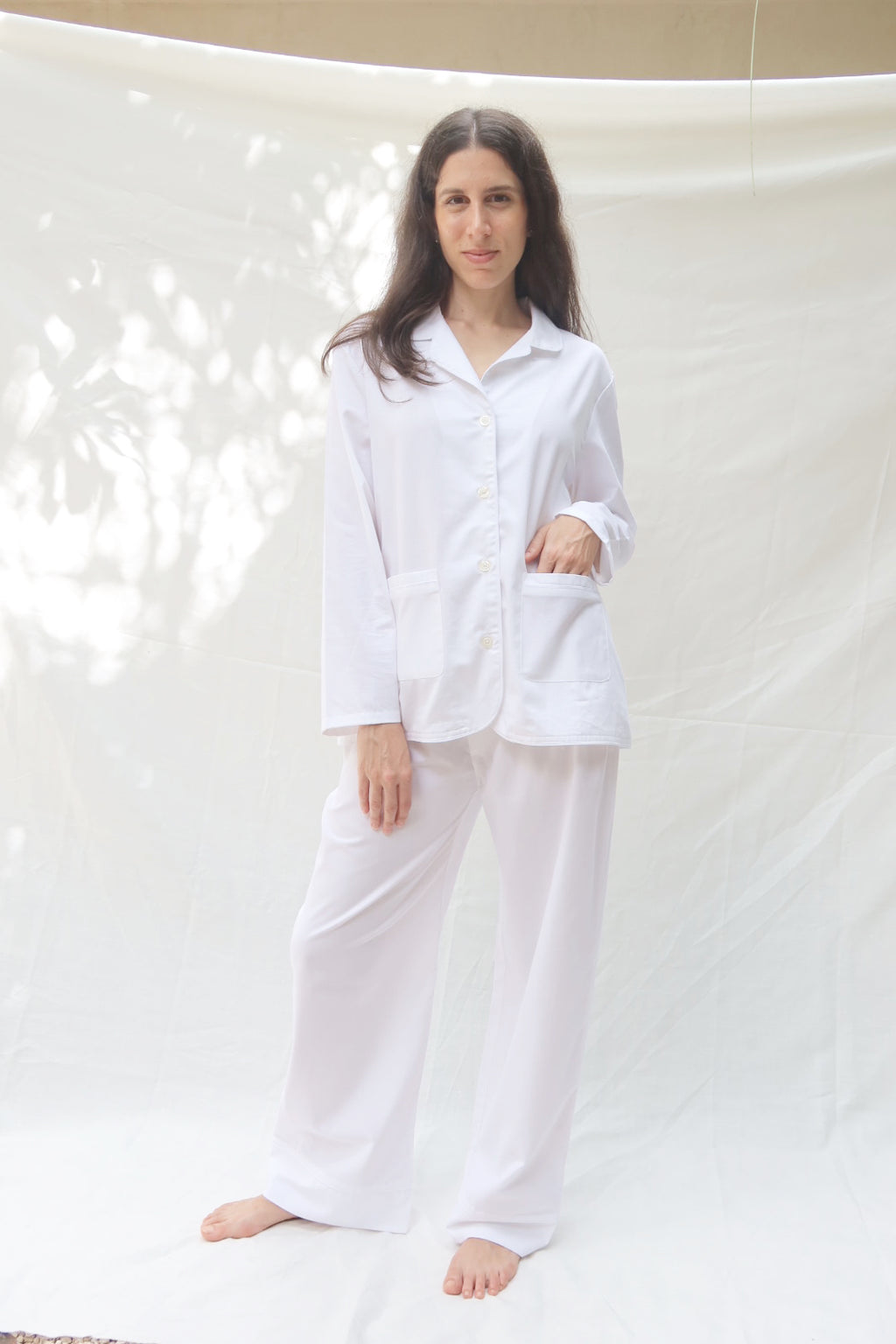 Pants and Long Sleeve Set white
