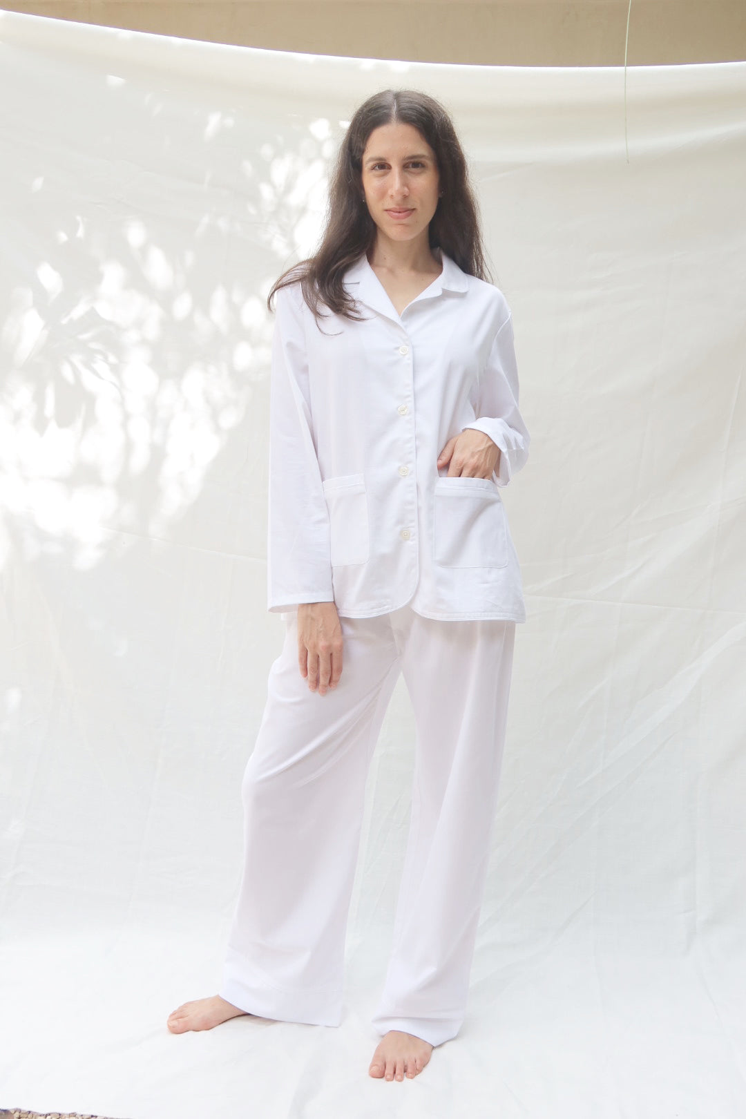 Pants and Long Sleeve Set white