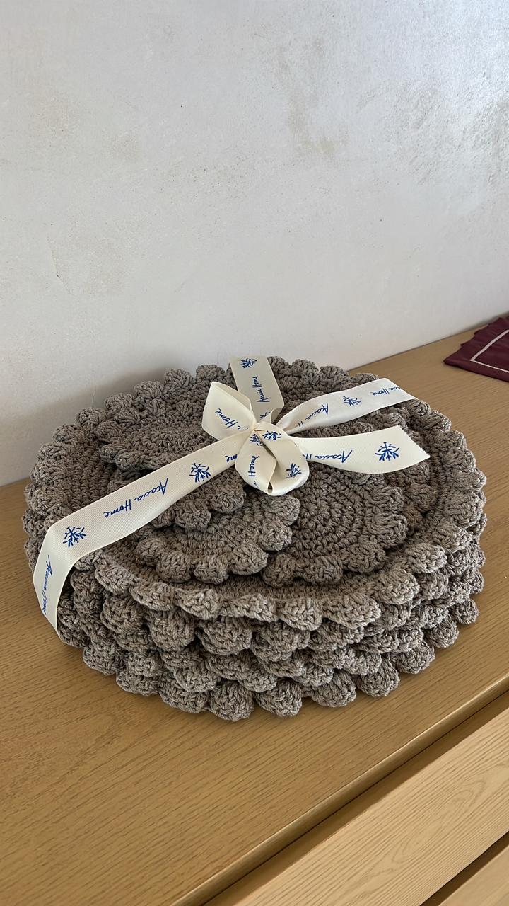 Set de individual y Porta vaso Macramé