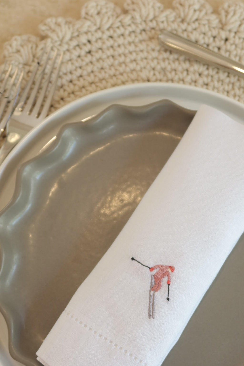 6 Servilletas esquiadores