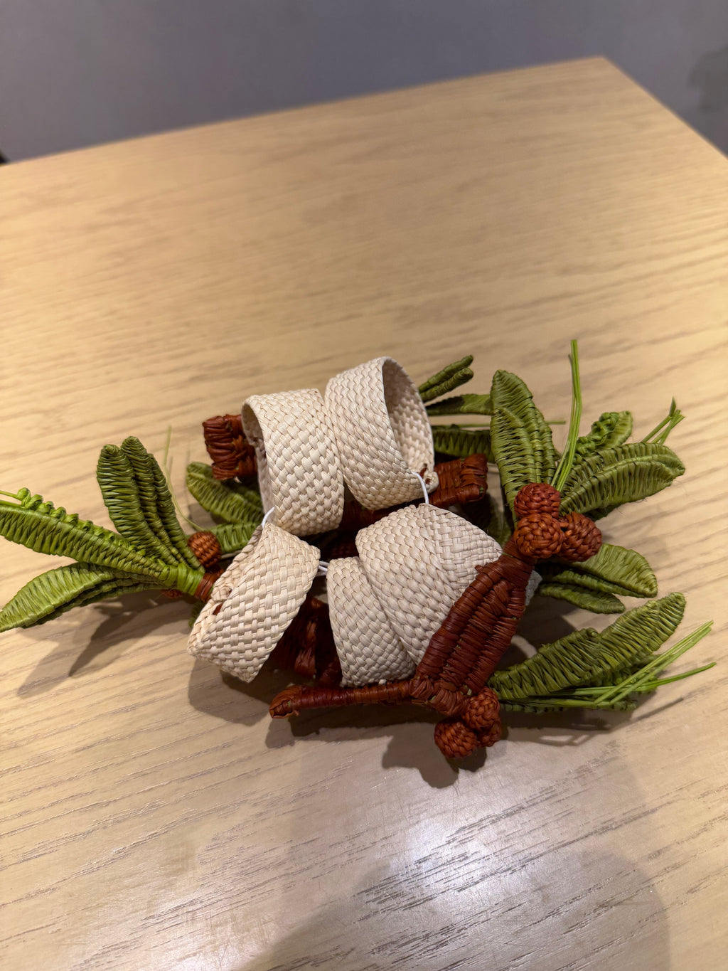 6 aritos servilleteros de palmera