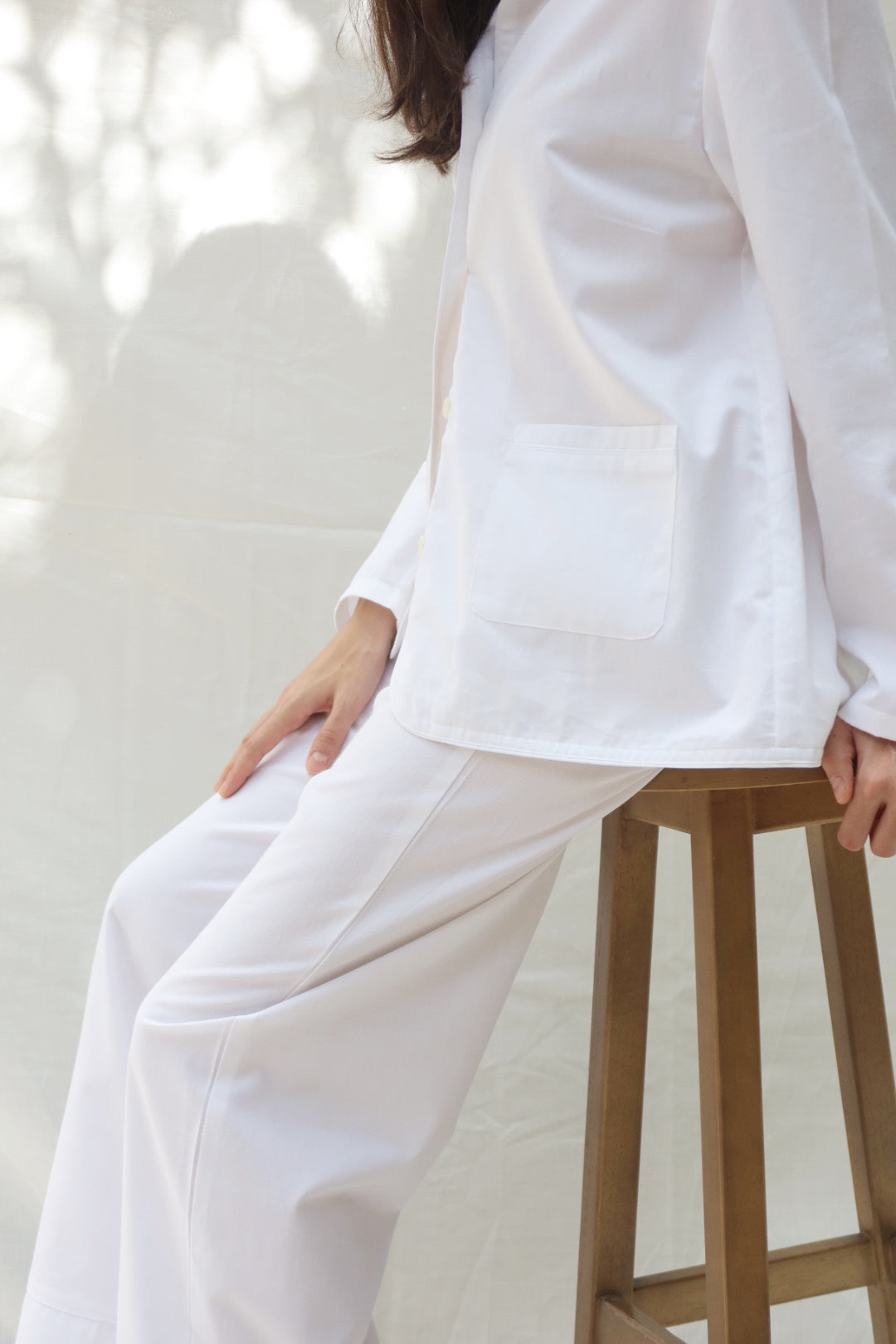 Pants and Long Sleeve Set white