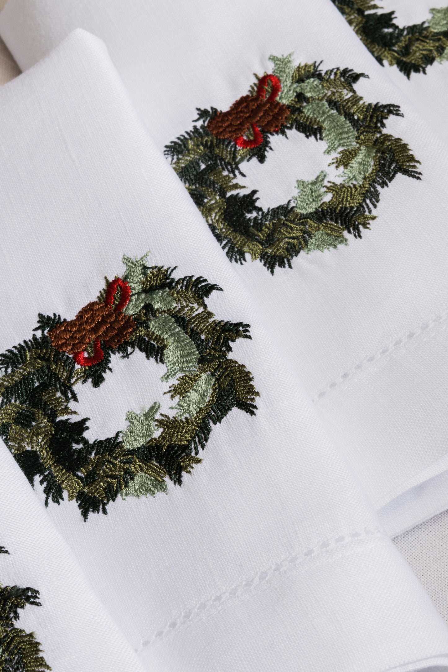 servilleta corona navideña