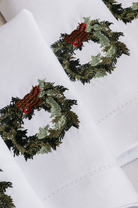 servilleta corona navideña