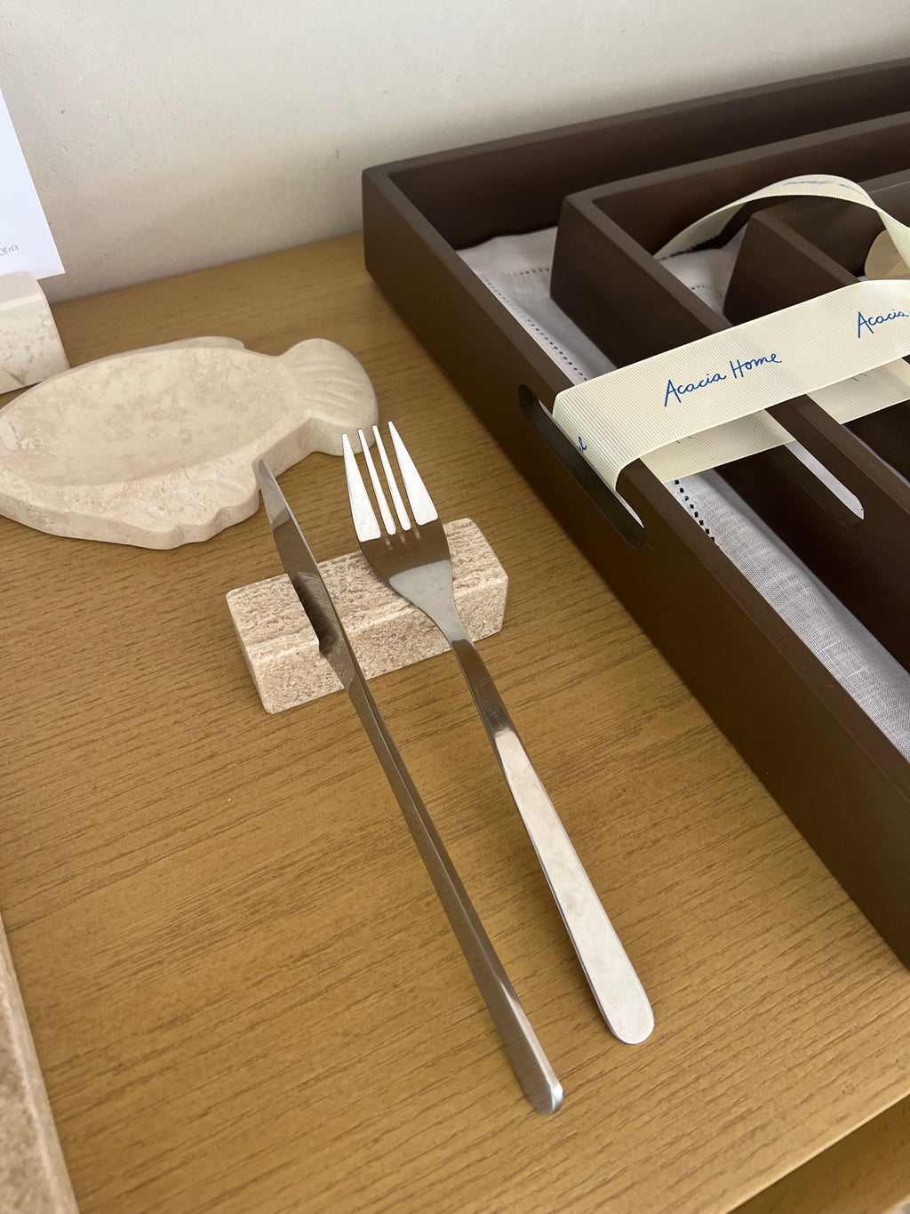 6 Porta cubiertos Mármol