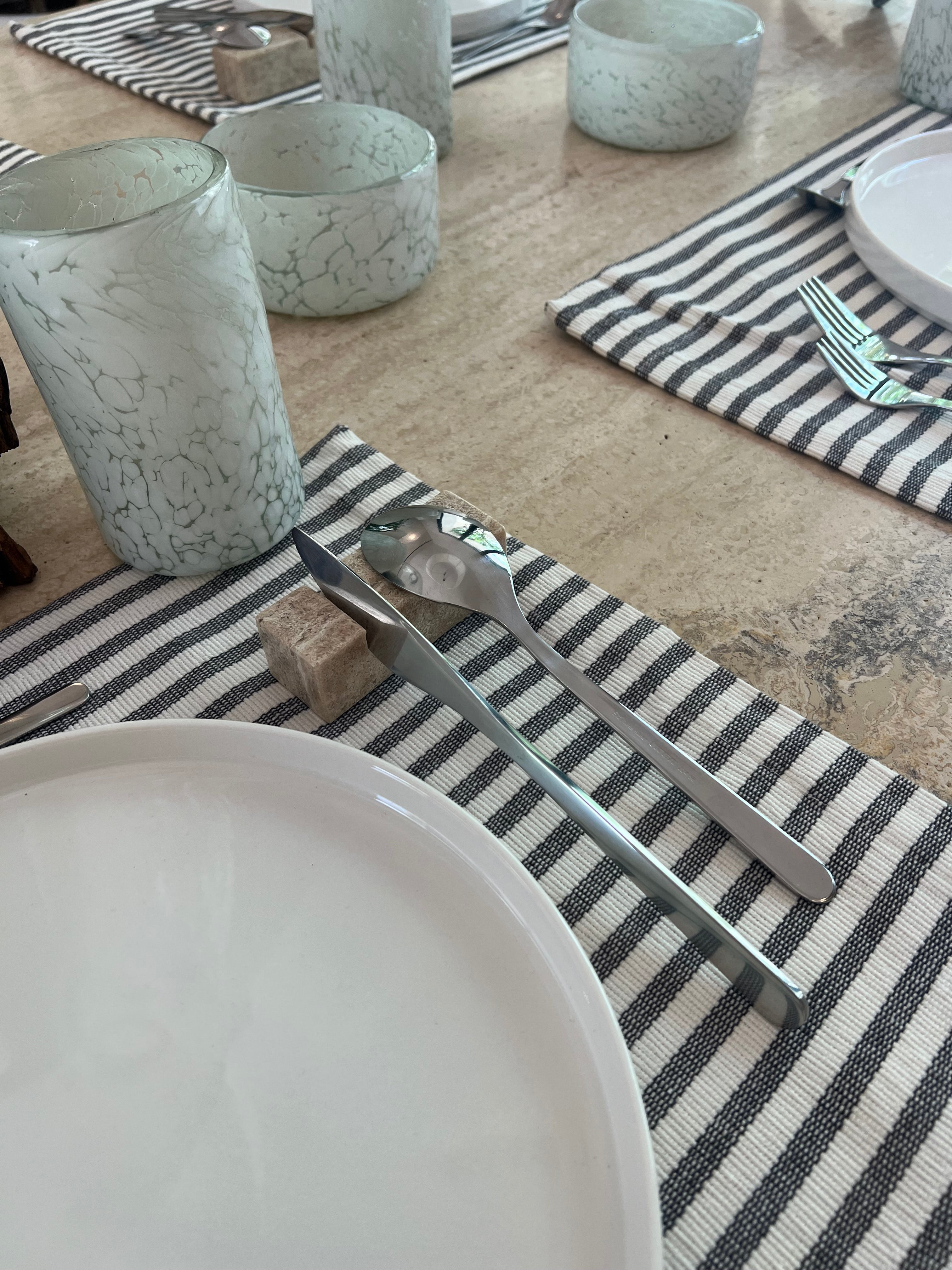 6 Porta cubiertos Mármol