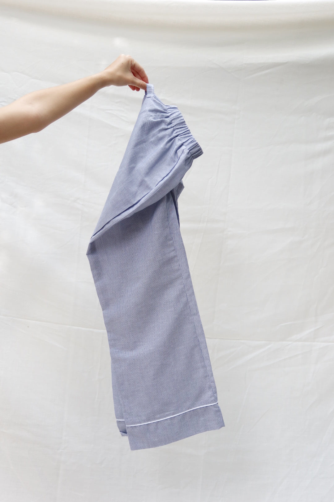 Pants and Long Sleeve Set Stripes Blue and White