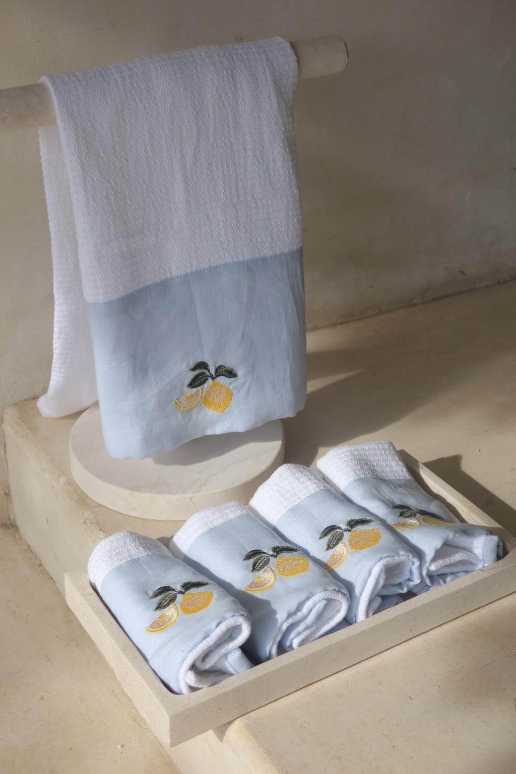 Toalla grande lino con bambú personalizada