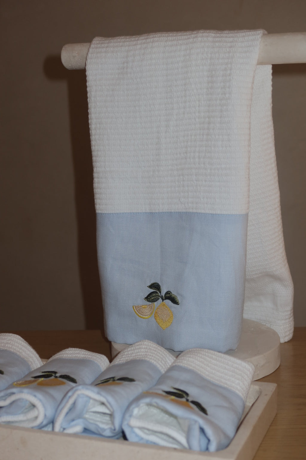 Toalla grande lino con bambú personalizada
