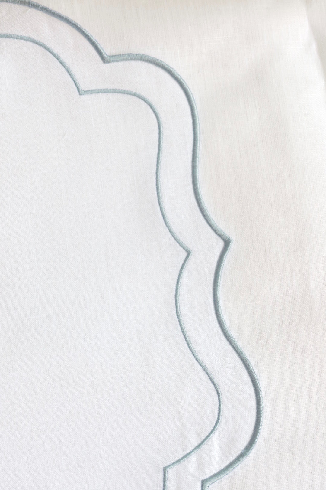 Individuales pico blancos con borde azul