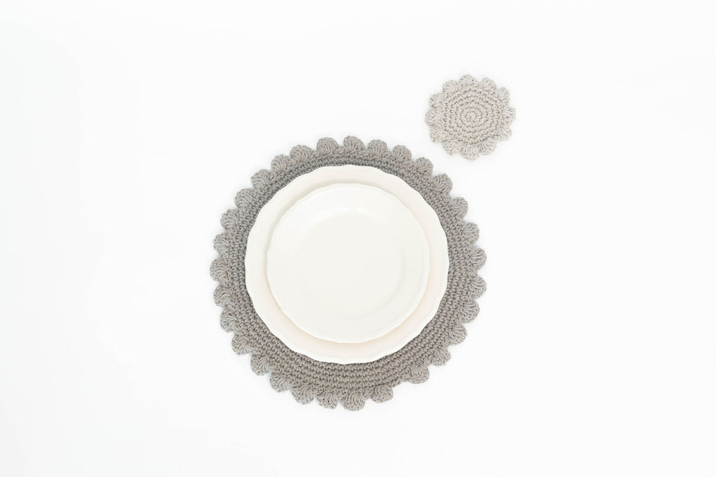 Set de individual y Porta vaso Macramé